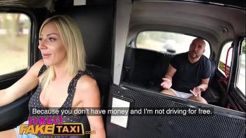 female fake taxi busty blonde rides lucky passengers cock to pay fare